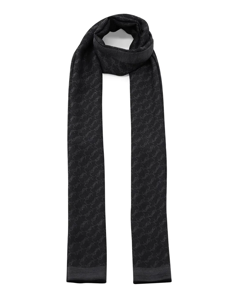 Saint Laurent Schal mit Allover-Logoprint Schwarz