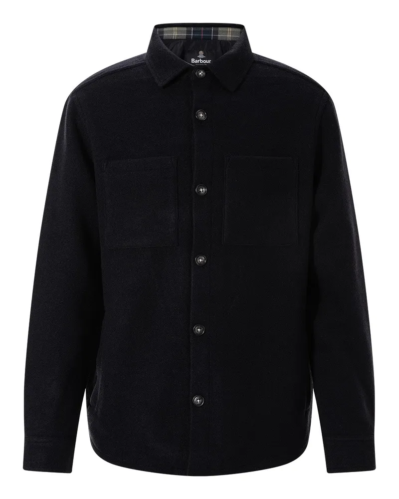 Barbour Overshirt Marltown aus Woll-Mix Navy