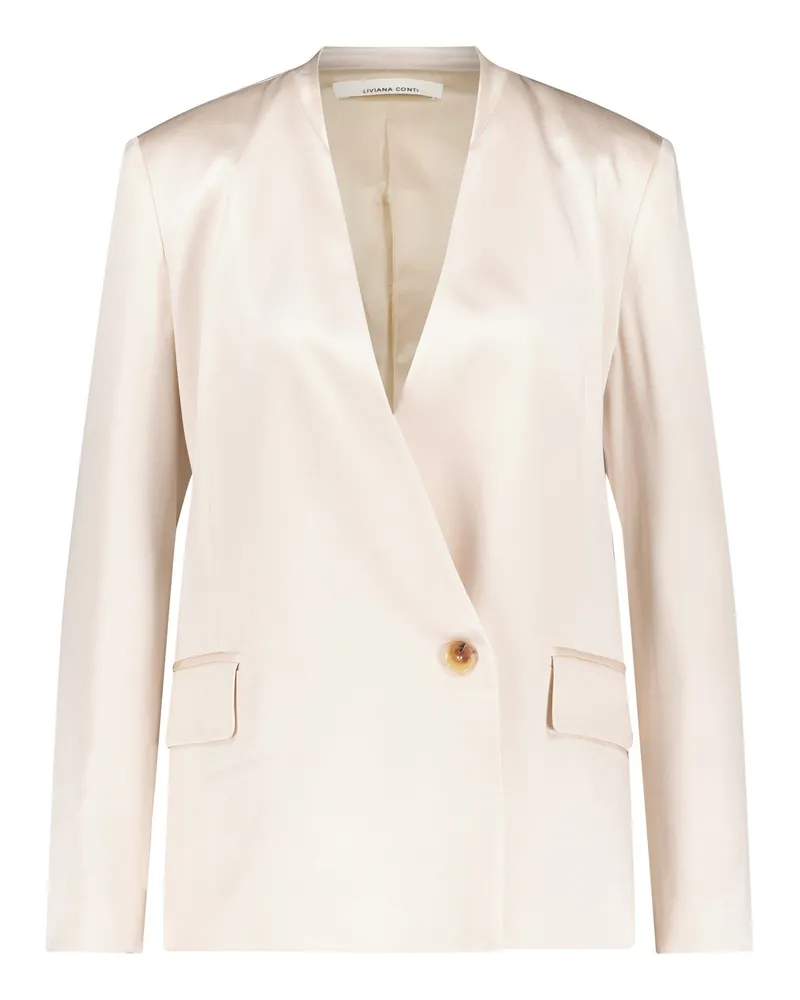 Liviana Conti Blazer aus Satin Creme