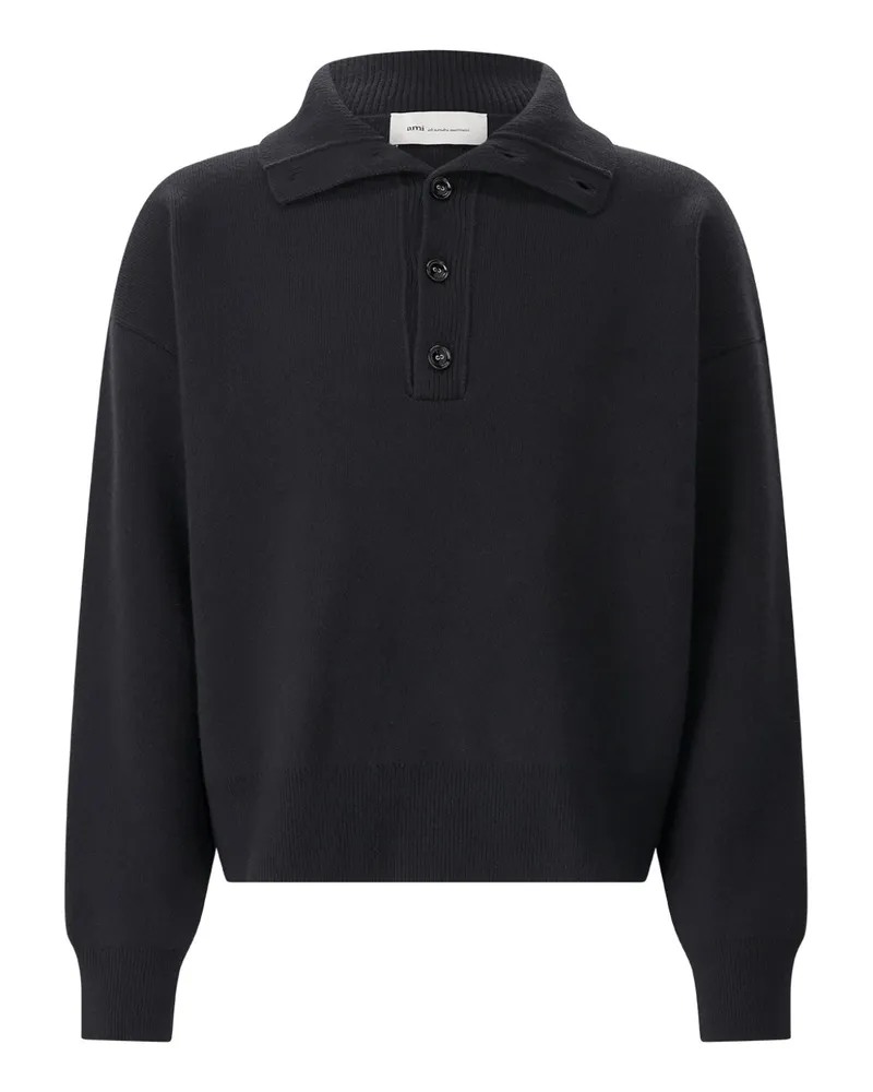 AMI Paris Pullover aus Merinowolle Schwarz