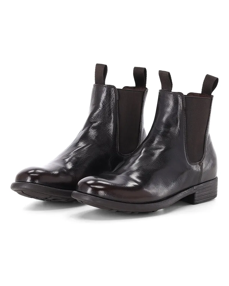 Officine Creative Italia Chelsea Boots Calixte 004 aus Leder Dunkelbraun