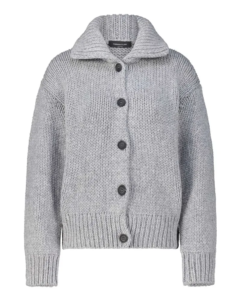 Fabiana Filippi Cardigan mit Kaschmir und Seide Grau