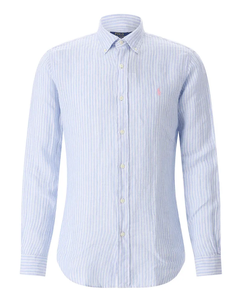 Ralph Lauren Gestreiftes Hemd mit Logo Hellblau