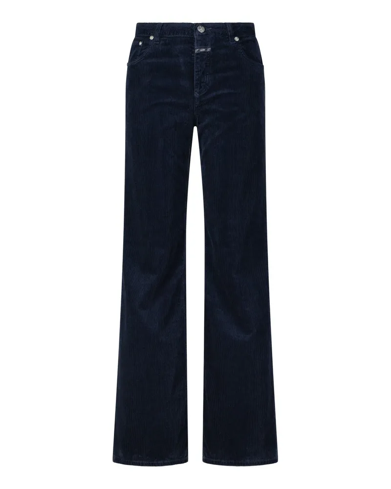 Closed Wide-Fit Cordhose Gillian Dunkelblau