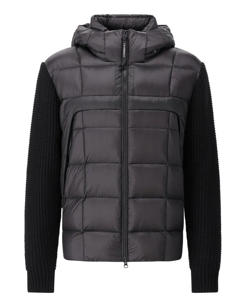 C.P. Company Steppjacke mit Strickeinsätzen Schwarz