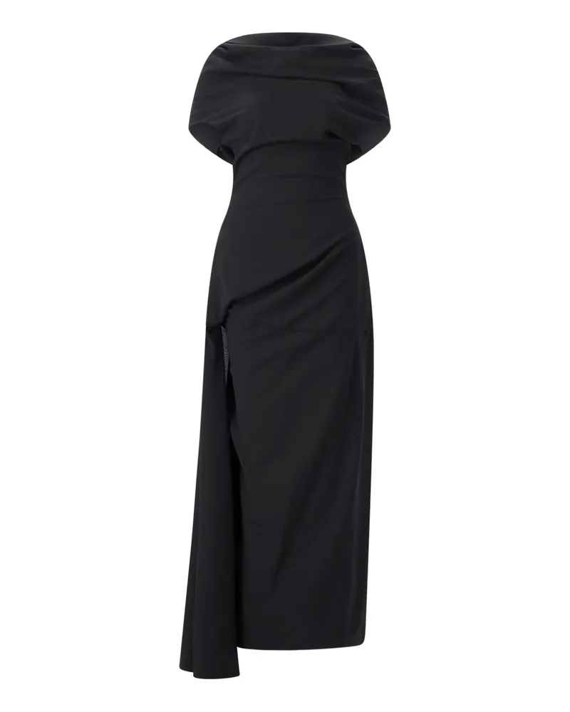 Magda Butrym Maxikleid aus Wolle Schwarz