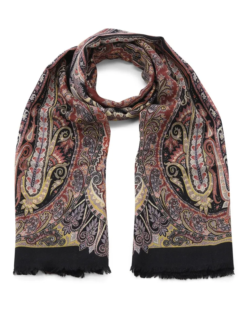 Etro Tuch aus Kaschmir mit Paisley-Muster Schwarz