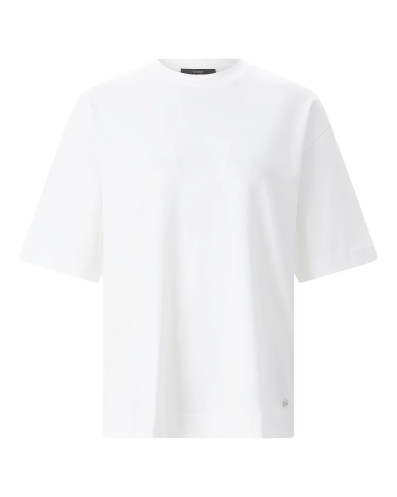 windsor. Weites T-Shirt aus Baumwolle Weiß