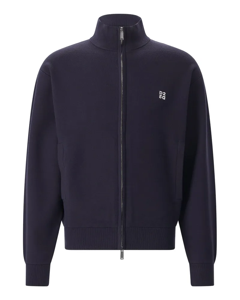 Dsquared2 Strickjacke mit Logo Dunkelblau