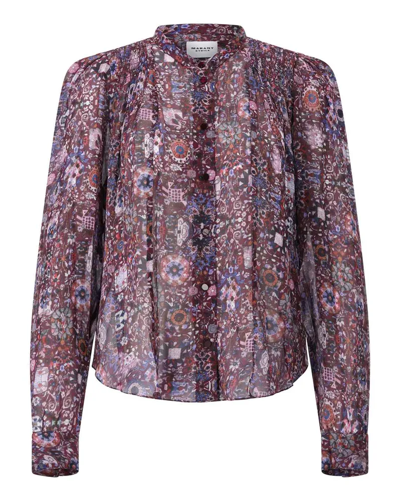 Isabel Marant Bluse Noeline mit Blumenprint Lila