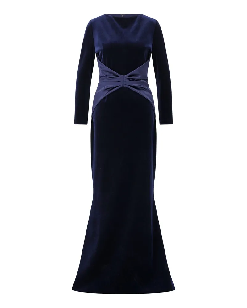 Chiara Boni Langes Abendkleid Jaslette aus Samt Dunkelblau