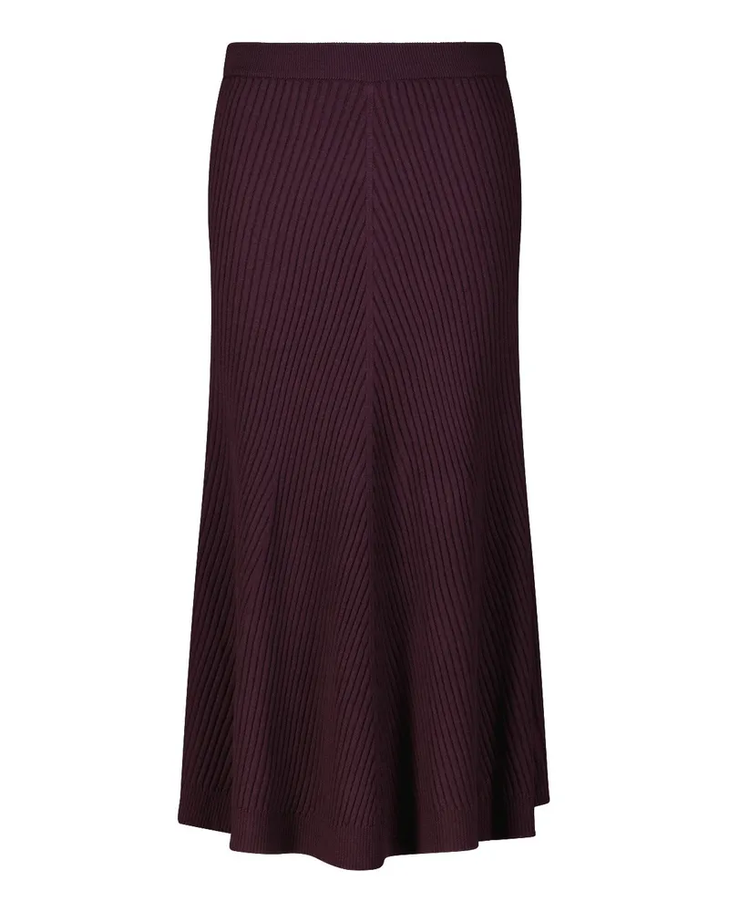 Victoria Beckham Ripped-Strick Midirock Dunkellila