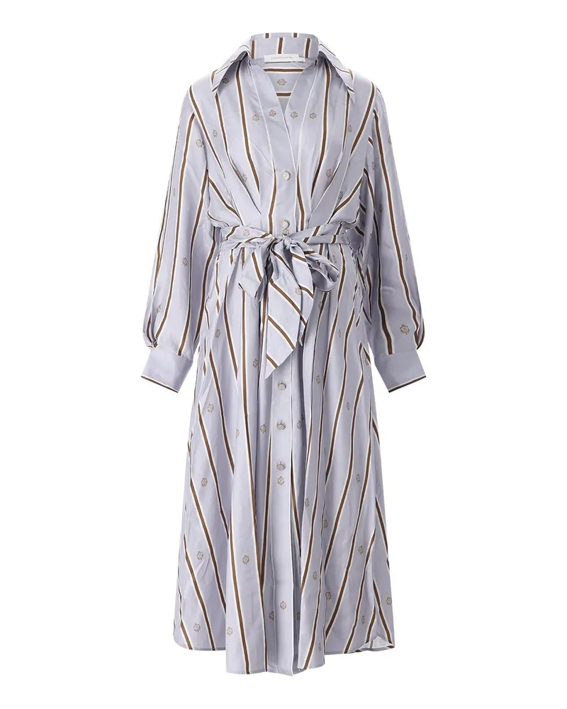 Zimmermann Midikleid Tuck aus Seide Blau