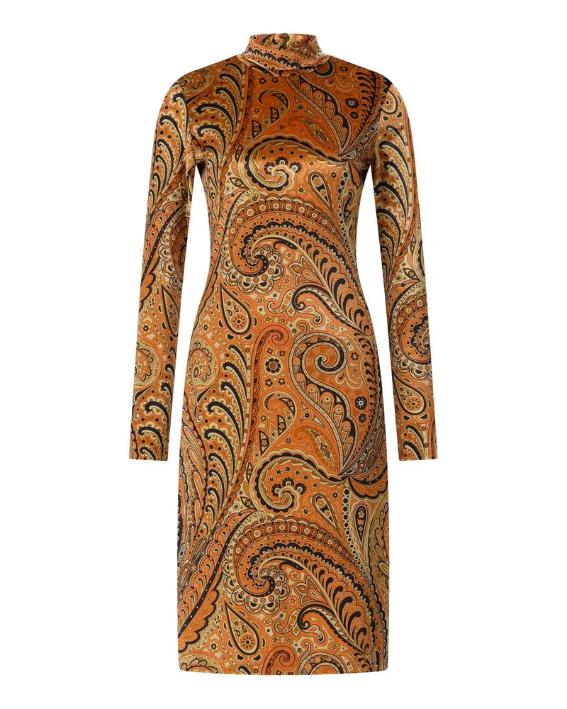 Etro Midikleid aus Samt Orange