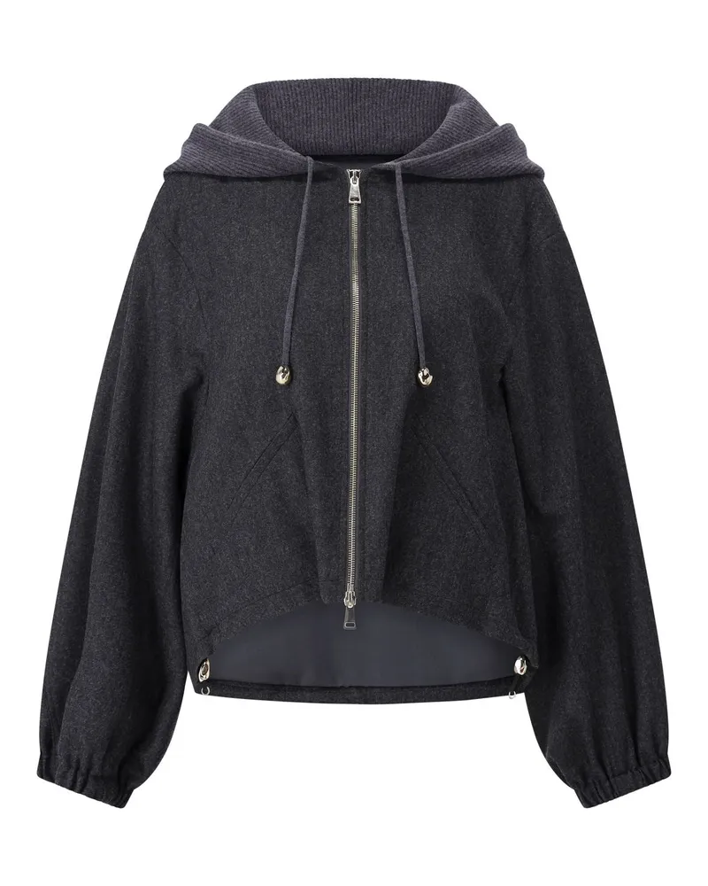 Fabiana Filippi Leichte Jacke aus Merinowolle Dunkelgrau