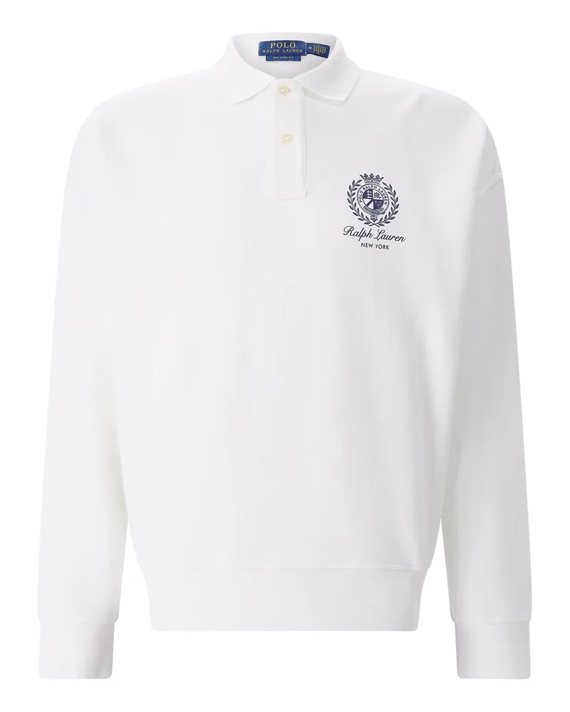 Ralph Lauren Langarm-Poloshirt mit Print Weiß