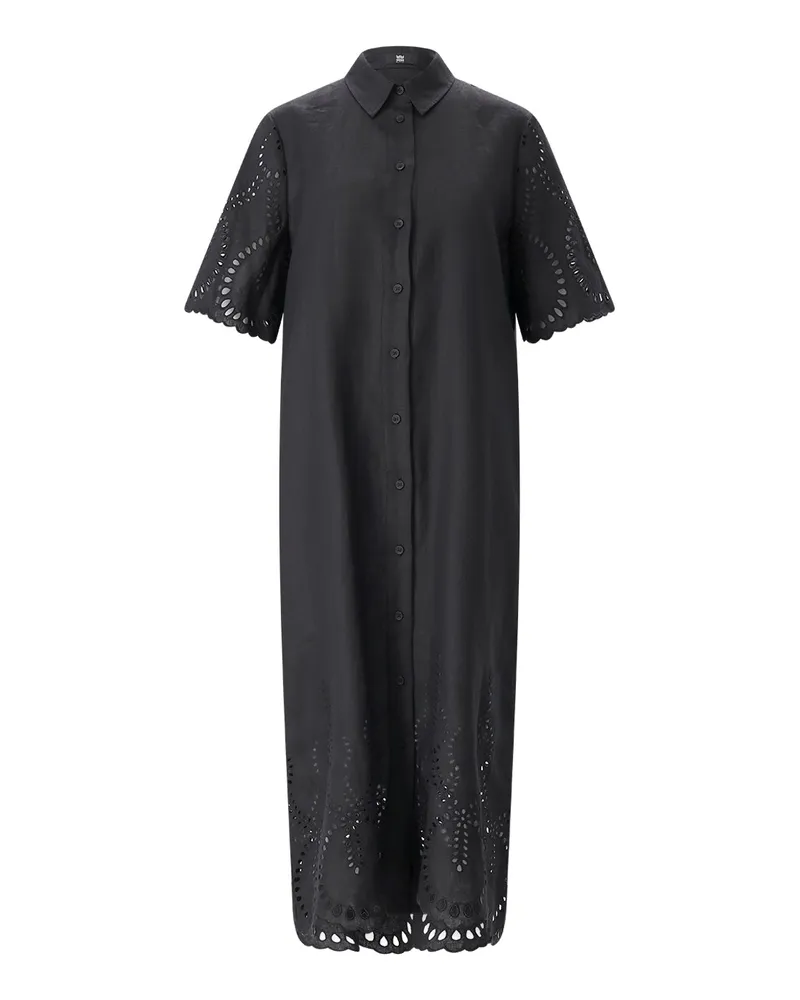 Riani Midikleid aus Leinen Schwarz