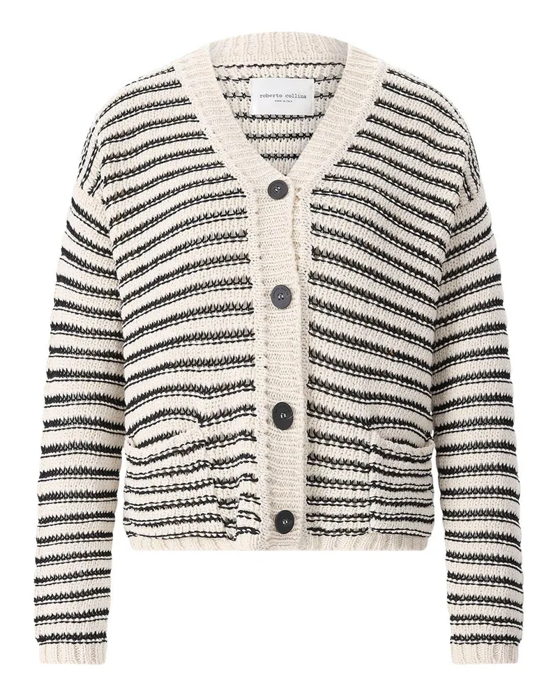 Roberto Collina Strickjacke aus Baumwolle Creme