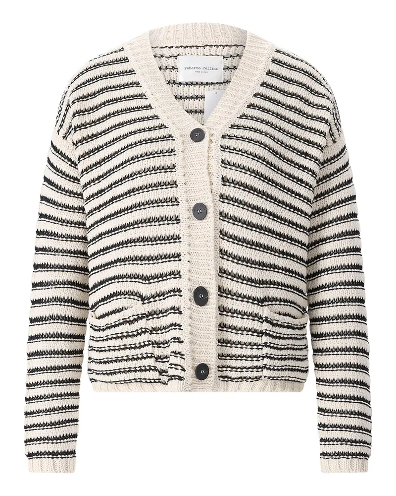 Roberto Collina Strickjacke aus Baumwolle Creme