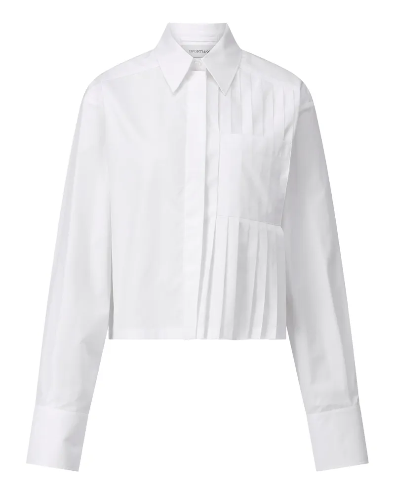 SPORTMAX Hemdbluse Deborah mit Plissee-Details Weiß
