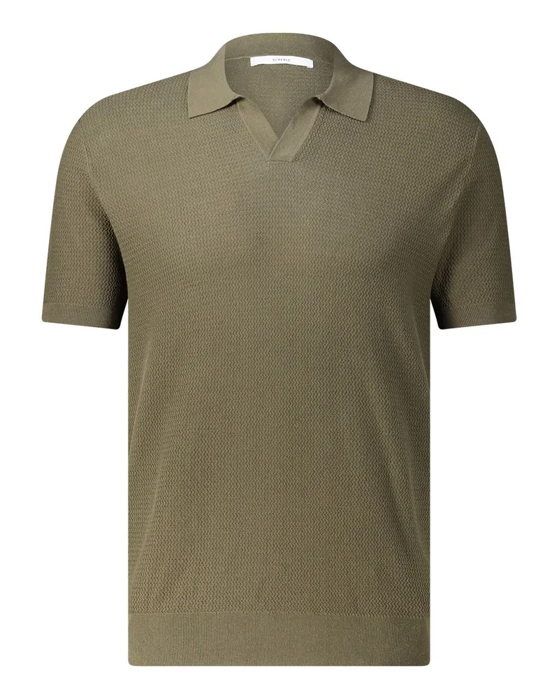 ECKERLE Poloshirt aus Baumwollstrick Dunkelgrün