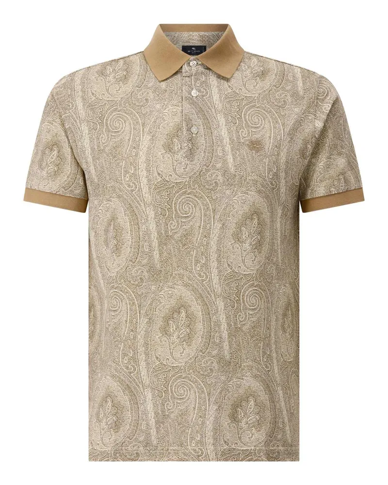 Etro Poloshirt mit Paisley-Muster Hellbraun