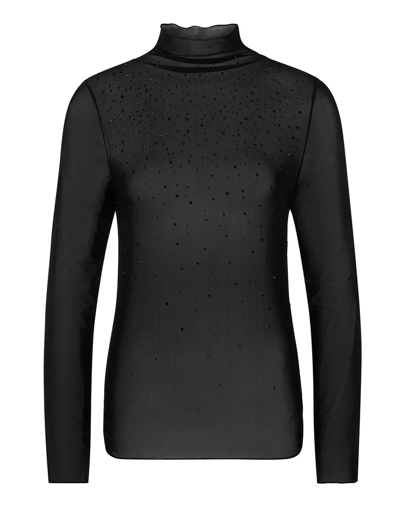 Marc Cain Langarmshirt mit Glitzerdetails Schwarz