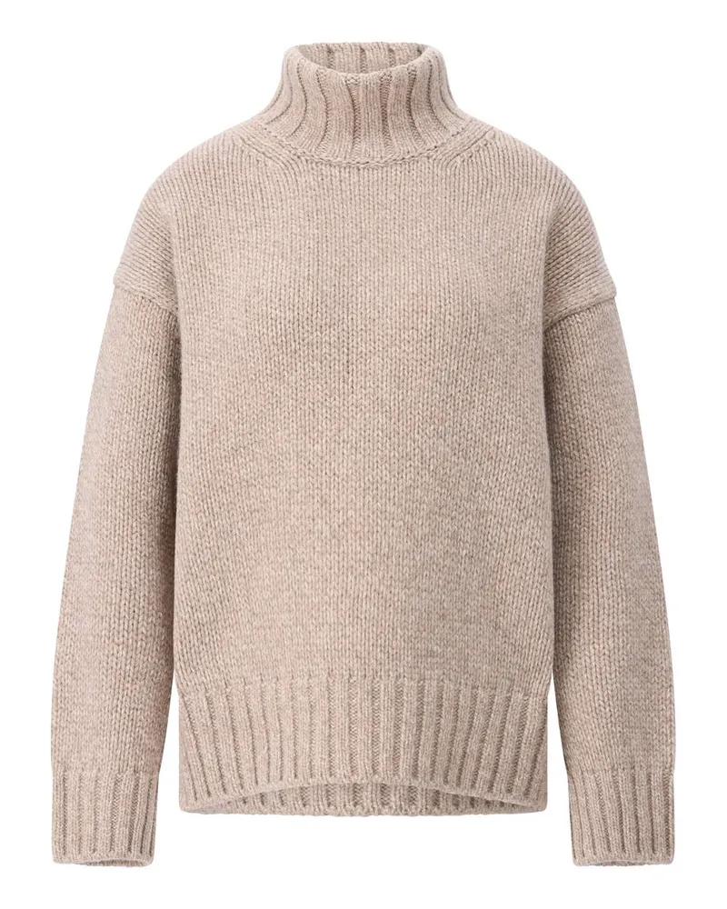 Closed Oversized Pullover Hellbraun
