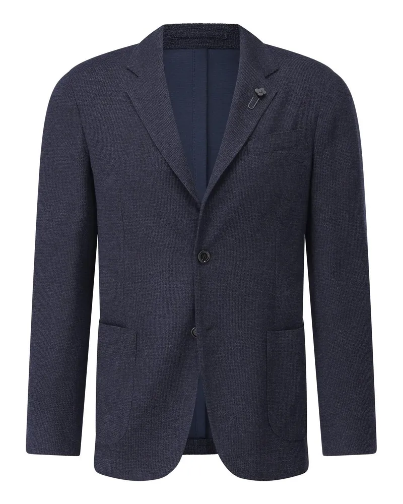 LARDINI Slim-Fit Sakko in Tweed-Optik Navy