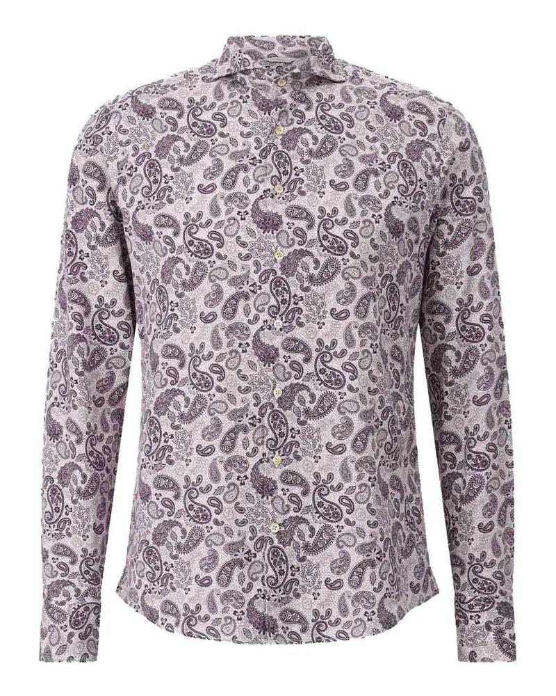 Stenströms Slim-Fit Hemd mit Paisley-Muster Lila