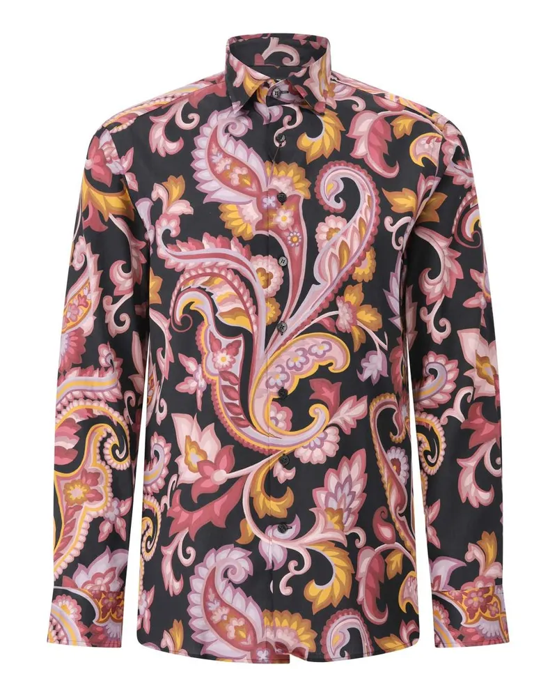 Etro Hemd mit floralem Muster Schwarz