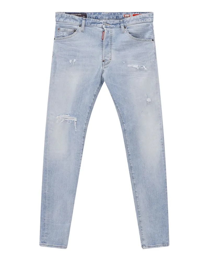 Dsquared2 Straight-Fit Jeans Teddy Hellblau