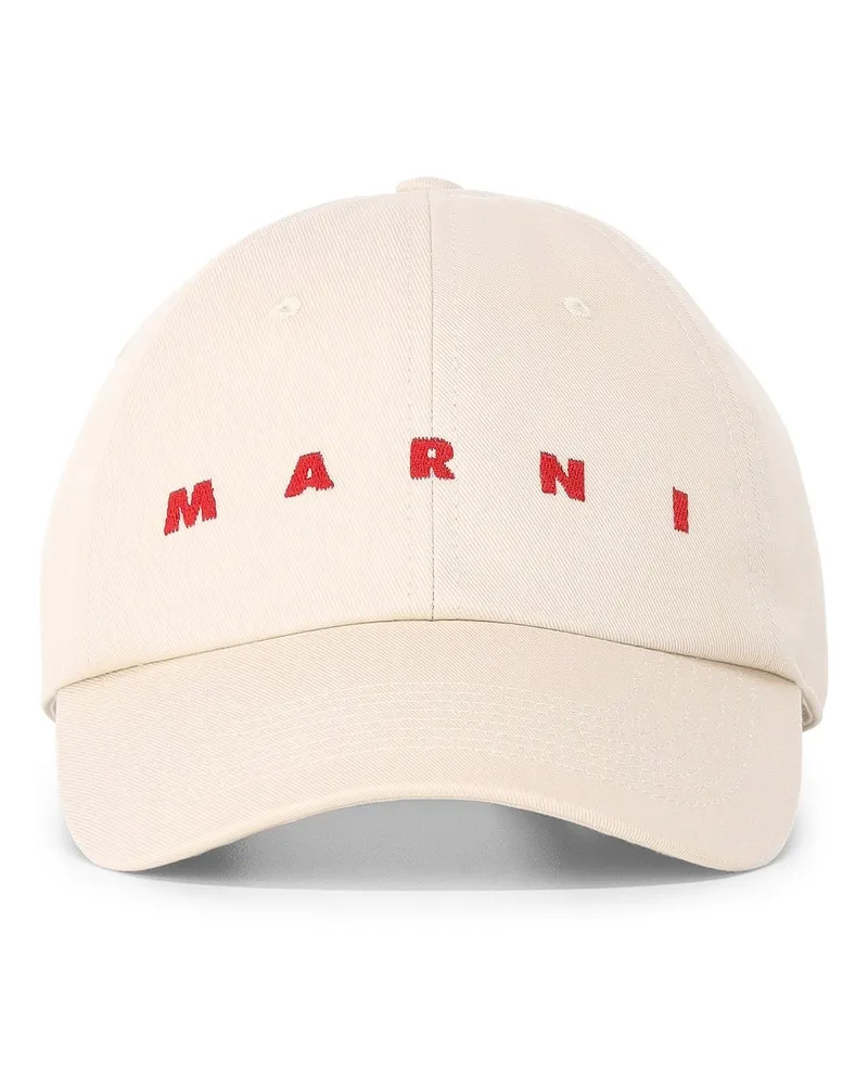 Marni Cap mit Logo-Stickerei Beige