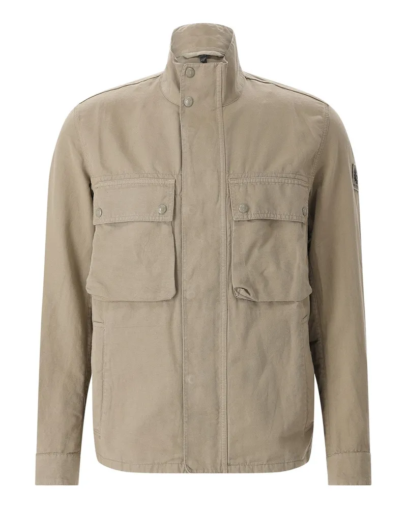 Belstaff Jacke Hayfield aus Baumwolle & Leinen Grün