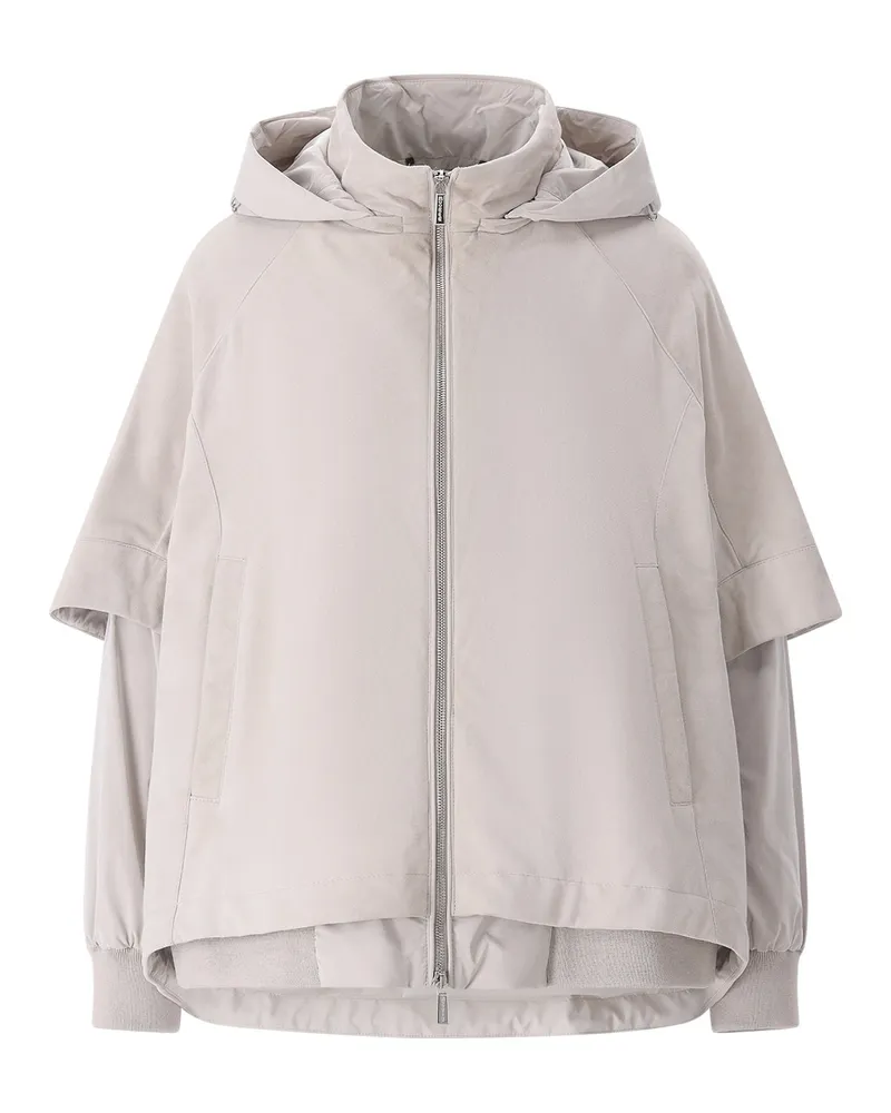 MOORER Jacke Talitha aus Veloursleder Hellgrau