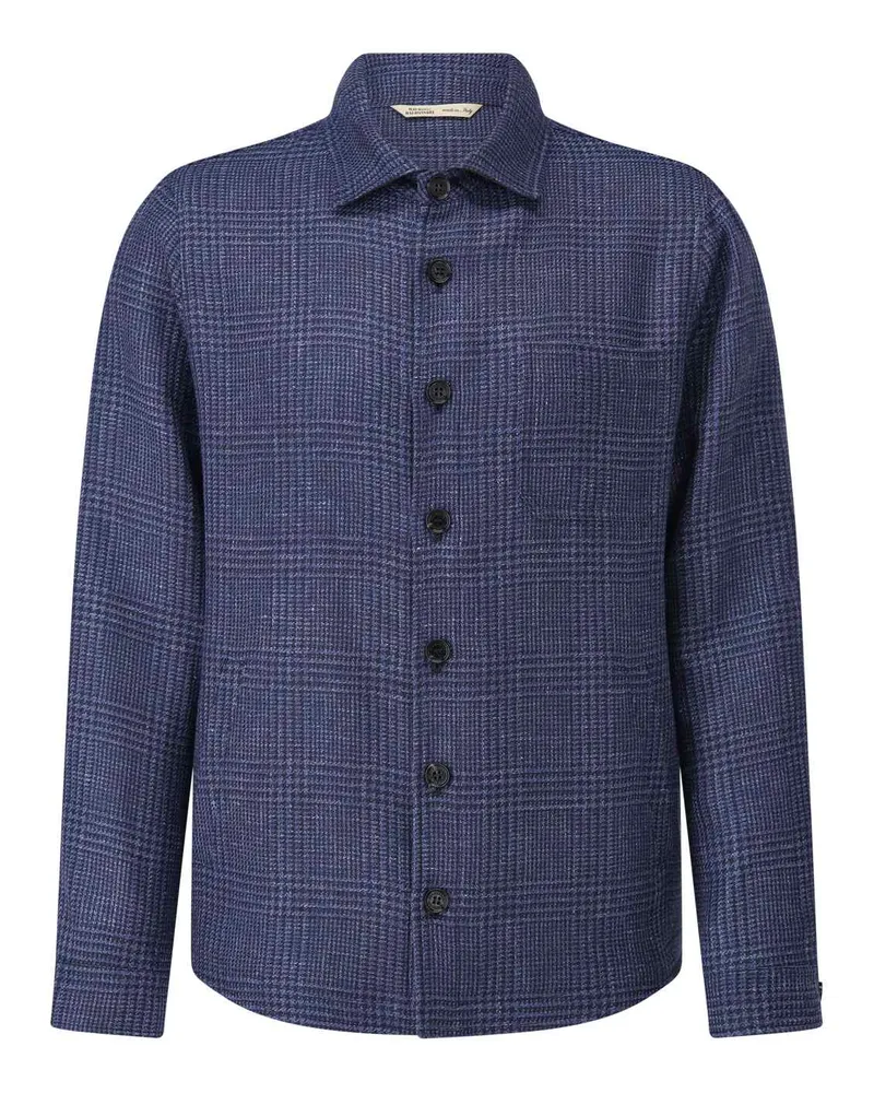 Maurizio Baldassari Overshirt mit Schurwolle und Leinen Blau