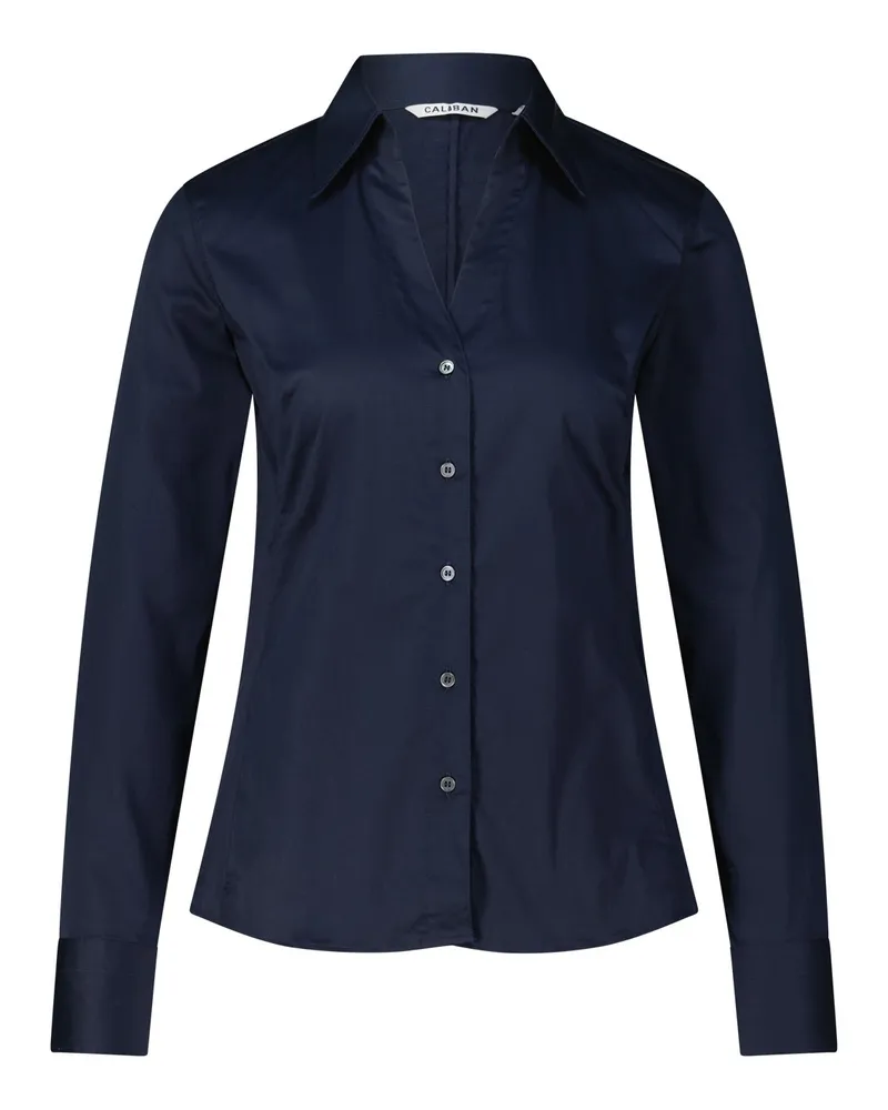 Caliban Bluse mit V-Ausschnitt Dunkelblau