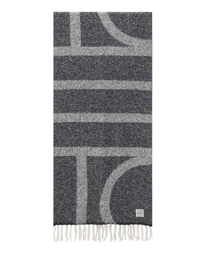 Totême Schal aus Wolle Dunkelgrau