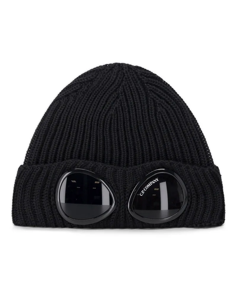 C.P. Company Beanie mit Goggle-Detail Schwarz
