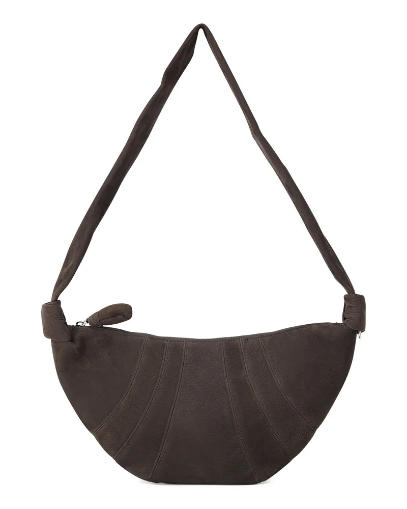 Christophe Lemaire Croissant-Tasche aus Veloursleder Braun
