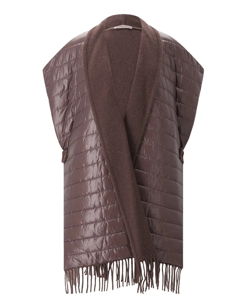 Herno Poncho aus Wolle & Kaschmir Dunkelbraun