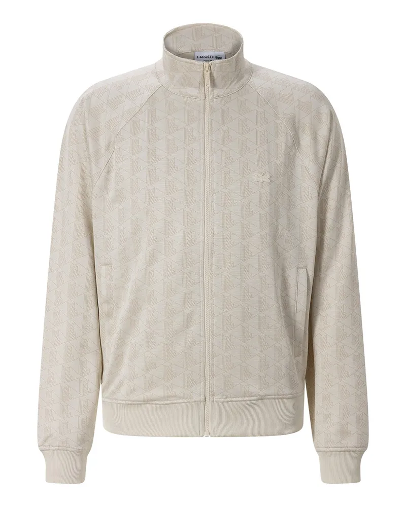 Lacoste Sweatjacke mit Stehkragen Creme