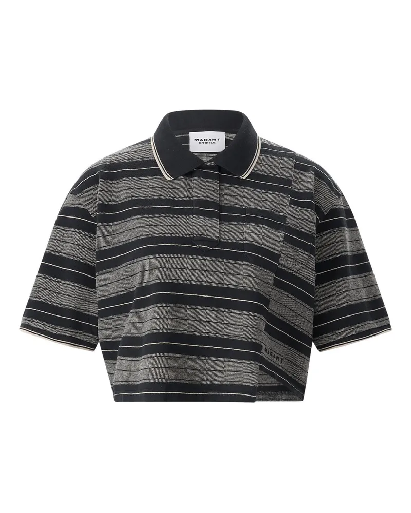 Isabel Marant Cropped Poloshirt Isalyne Schwarz