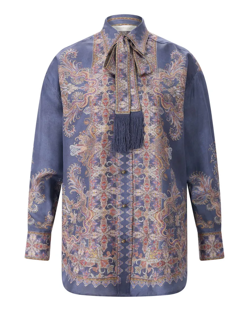 Zimmermann Bluse aus Seide Blau