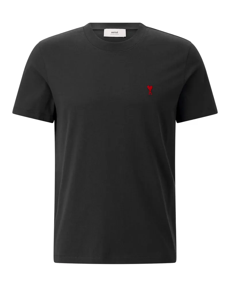 AMI Paris T-Shirt mit Logo Schwarz