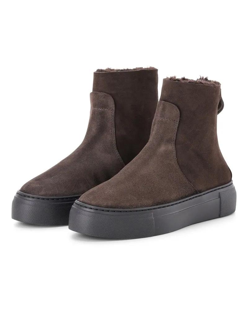 Attilio Giusti Leombruni Boots Meghan aus Veloursleder Dunkelbraun