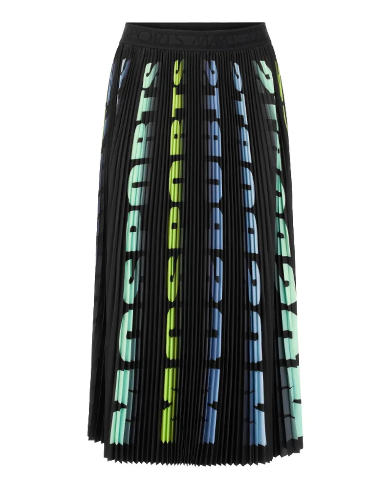 Marc Cain Plissee-Rock mit Print Schwarz