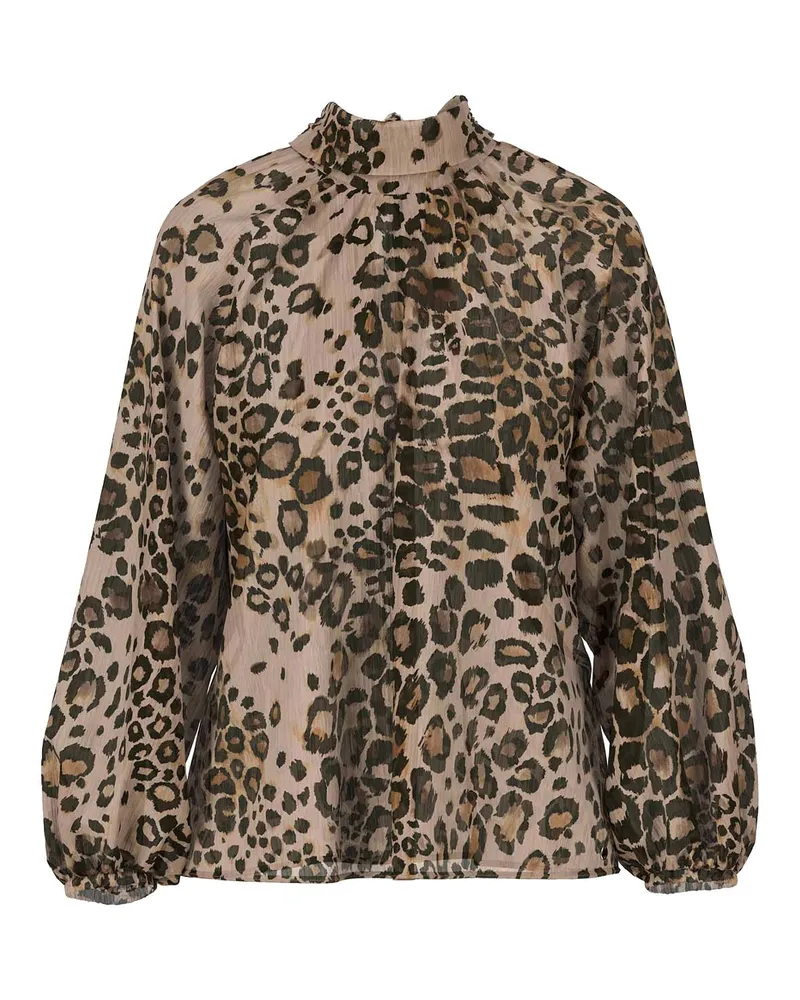 Marc Cain Bluse mit Animal-Print Beige