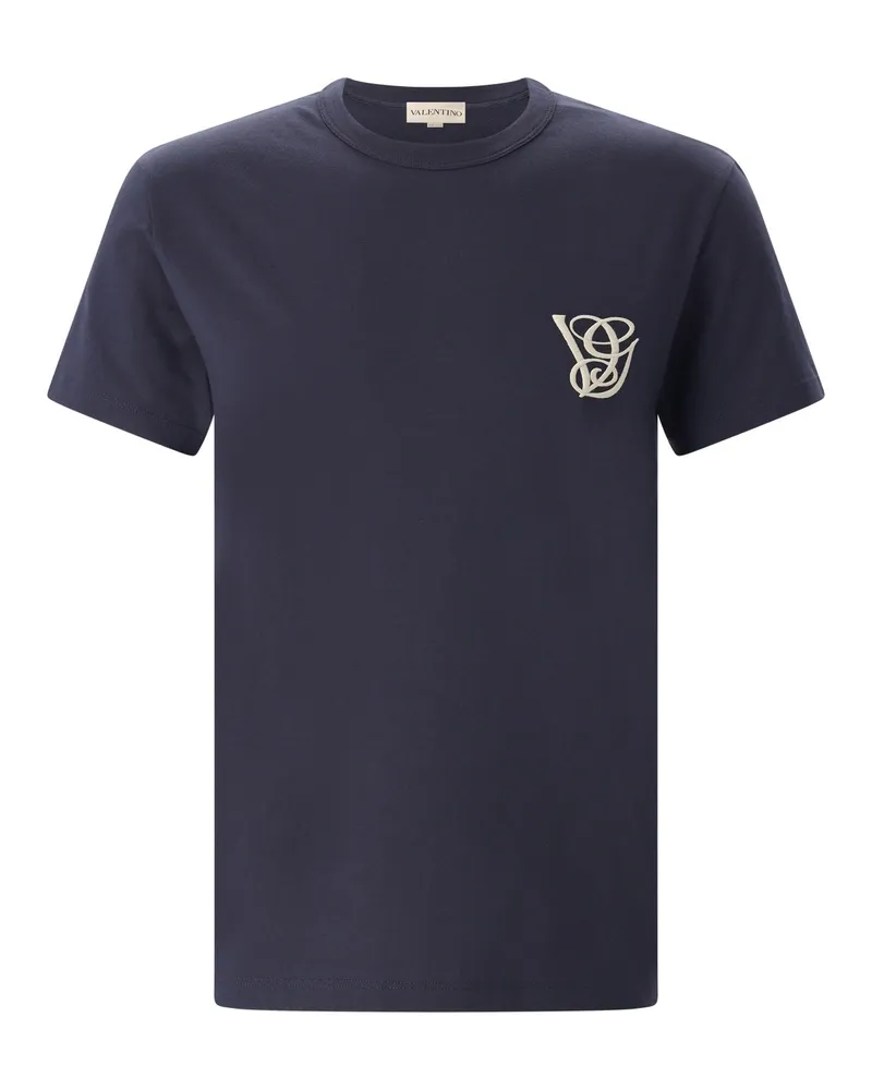 Valentino Garavani T-Shirt mit Stickerei Navy