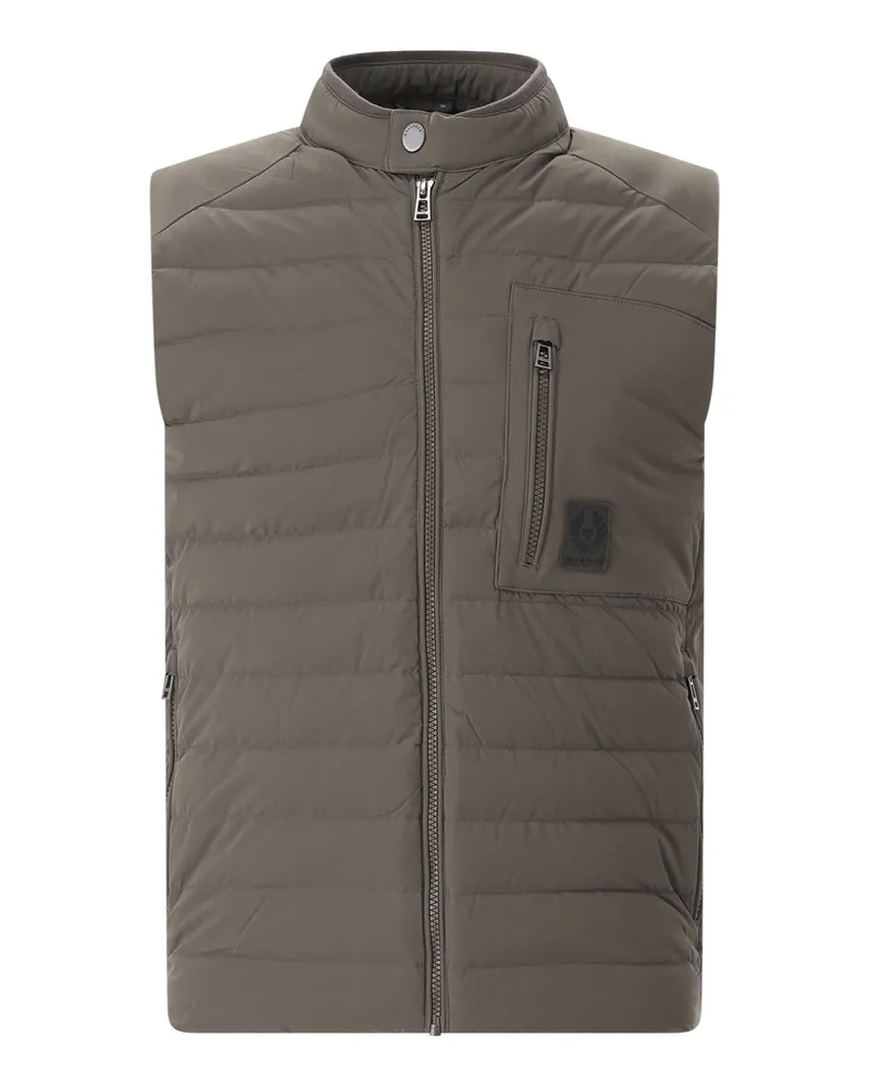 Belstaff Weste mit Logo Graugrün